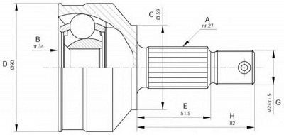 OPEN PARTS cvj545910 -  Шарнирный комплект, приводной вал